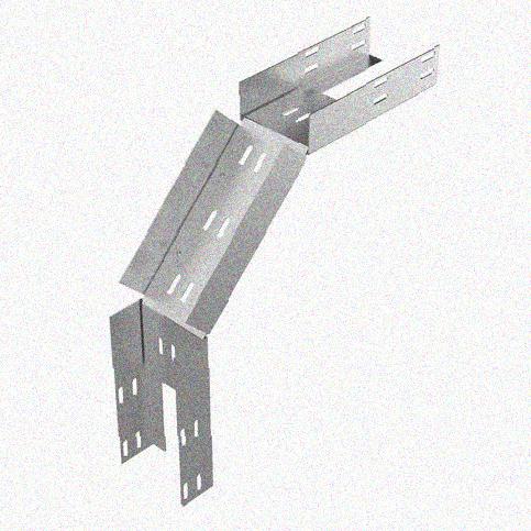 Лоток перфорированный КС 150х65-90 УХЛ1 для поворота трассы вниз на 90, оцинкованный лист S1,0