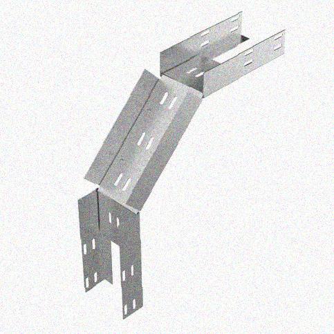 Лоток перфорированный КС 100х25-90 УТ1,5 для поворота трассы вниз на 90, горячее цинкование, S1,5