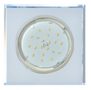 Св-к GX53 H4 5311 Стекло квадрат скошенный край хром-хром (зерк.) Ecola