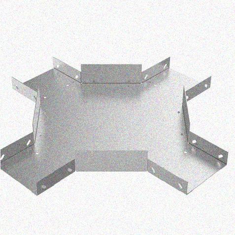 Лоток крестообразный замковый глухой КМЗГ 600х80 УТ1,5, горячее цинкование, S1,5