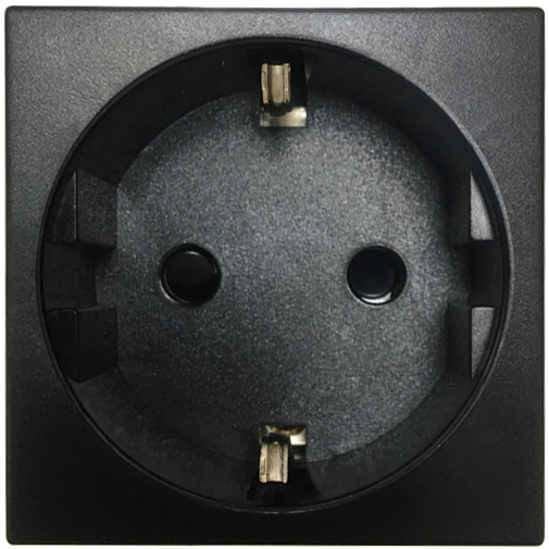 Donel Розетка 2К+З нем.ст., в/заж., с з/ш, черн. матовая (45х45мм), серия (тип) DF6 Donel Розетка 2К+З нем.ст., в/заж., с з/ш, черн. матовая (45х45мм), серия (тип) DF6