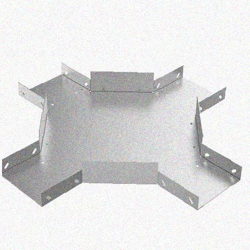 Лоток крестообразный замковый глухой КМЗГ 400х100 УТ1,5, горячее цинкование, S1,5