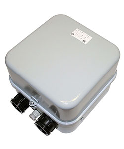 Пускатель электромагнитный ПМ12-063111 У2 В, 220В/50Гц, 2з+2р, 63А, нереверсивный, без реле, в корпусе IP54, без кнопок Электротехник