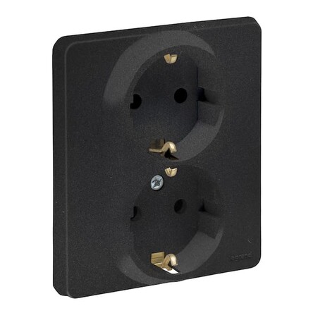 INSPIRIA Розетка СУ 2 мест. с зазем. 16А антрацит IP20 Legrand