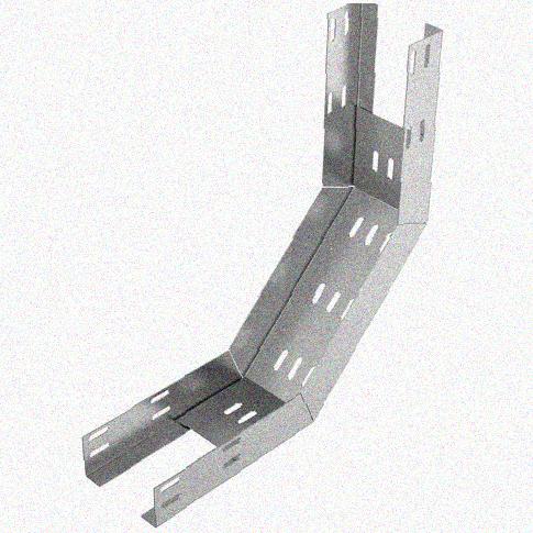 Лоток перфорированный КП 300х80-90 У3 для поворота трассы вверх на 90, окрашенный, S1,5