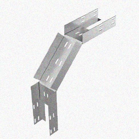 Лоток перфорированный КС 150х50-90 УТ1,5 для поворота трассы вниз на 90, оцинкованный лист S1,5