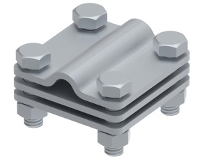 Соединитель 55х55 пруток-полоса с разделительной пластиной, гор. цинк Ostec