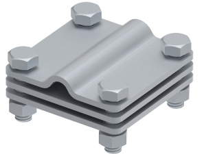 Соединитель 65х65 пруток-полоса с разделительной пластиной, гор. цинк Ostec