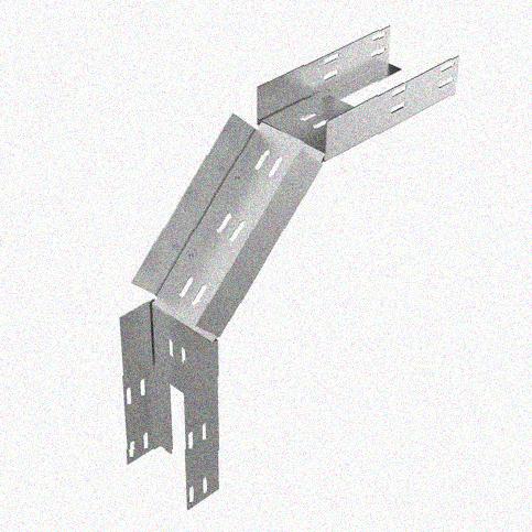 Лоток замковый перфорированный КСЗ 75х65-90 УХЛ1 для поворота трассы вниз на 90, горячее цинкование, S1,5
