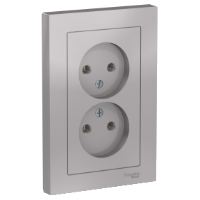 ATLASDESIGN Розетка СУ 2-м. без з/з в сборе 16А жемчуг IP20 Schneider Electric
