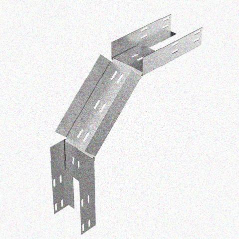 Лоток замковый перфорированный КСЗ 500х80-90 УХЛ1 для поворота трассы вниз на 90, горячее цинкование, S1,5