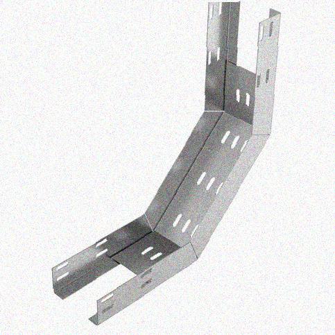Лоток перфорированный КП 400х65-90 УХЛ1 для поворота трассы вверх на 90, горячее цинкование, S1,2