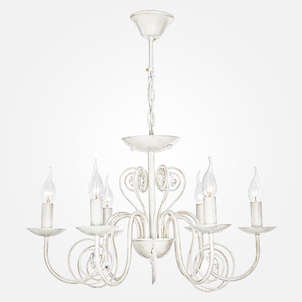 Люстра с двойным креплением 6*E14 60Вт белый с золотом IP20 Tomas (60018/6 белый с золотом) Eurosvet