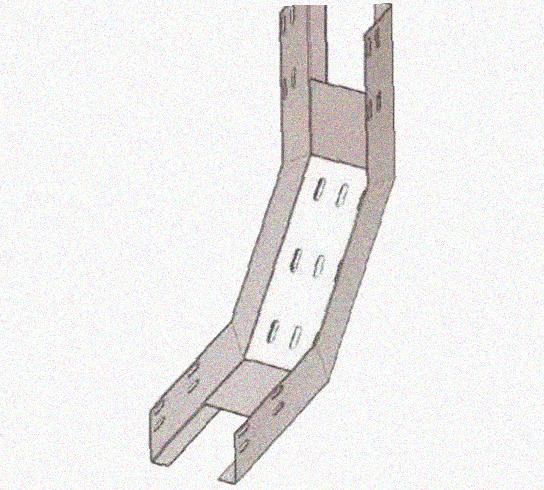 Лоток перфорированный КП 450х100-90 УТ1,5 для поворота трассы вверх на 90, горячее цинкование S1,5