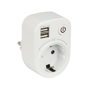 Розеточный блок SB-01 (розетка 2P+E 16А, 2 USB разъема 5V 2,1A) PROxima EKF