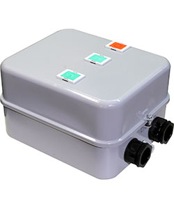 Пускатель электромагнитный ПМ12-063621 У2 В, 220В/50Гц, 4з+4р, 63А, реверсивный, с реле РТТ-231 53,5-63,0А, в корпусе IP54, с кнопками ПУСК+СТОП+R