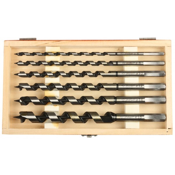 6 шт, d 6-8-10-12-14-18 мм, набор сверл левиса по дереву, шестигранный хвостовик ЗУБР