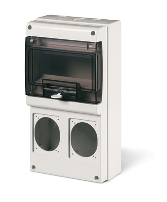 Корпус на 8 модулей и 2 поста с основанием 70х87 мм. Тип M340 DKC