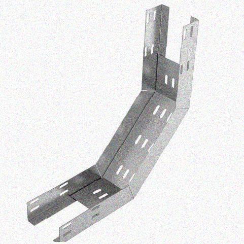 Лоток перфорированный КП 500х80-90 УХЛ1 для поворота трассы вверх на 90, оцинкованный лист, S1,5