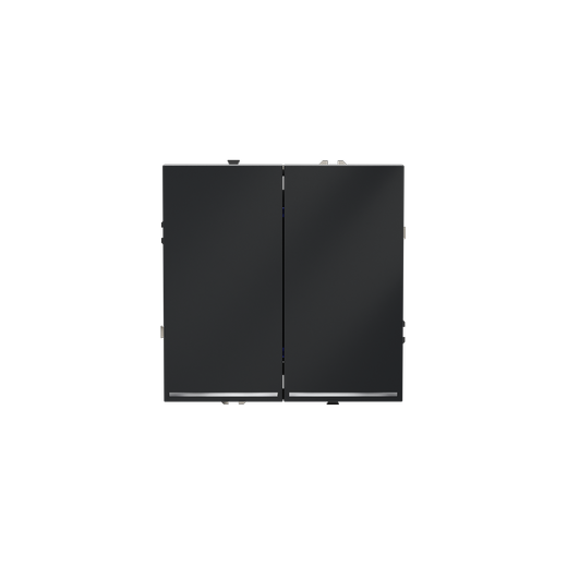 Проходной переключатель встраиваемый Voltum S70 двухклавишный с подсветкой 10А, (графит)