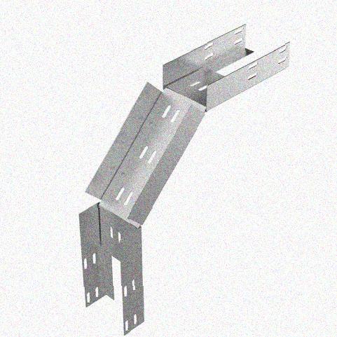 Лоток перфорированный КС 200х80-90 УТ1,5 для поворота трассы вниз на 90, оцинкованный лист, S1,0