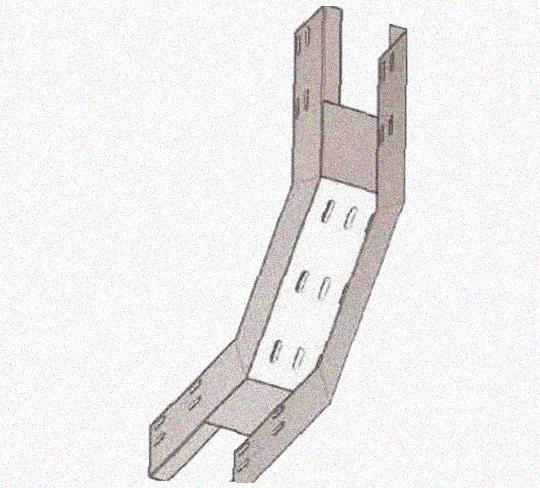 Лоток перфорированный КП 600х65-90 УХЛ1 для поворота трассы вверх на 90, горячее цинкование S1,5