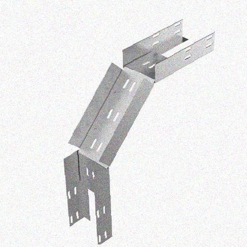 Лоток замковый перфорированный КСЗ 80х80-90 УТ1,5 для поворота трассы вниз на 90, горячее цинкование, S1,5