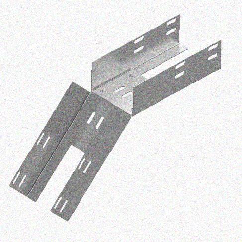 Лоток перфорированный КС 75х65-45 УТ1,5 для поворота трассы вниз на 45, оцинкованный лист S1,5