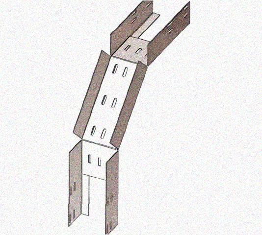 Лоток перфорированный КС 50х50-90 УХЛ1 для поворота трассы вниз на 90, горячее цинкование S1,5
