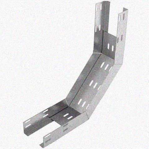 Лоток перфорированный КП 500х65-90 УХЛ1 для поворота трассы вверх на 90, горячее цинкование, S1,5