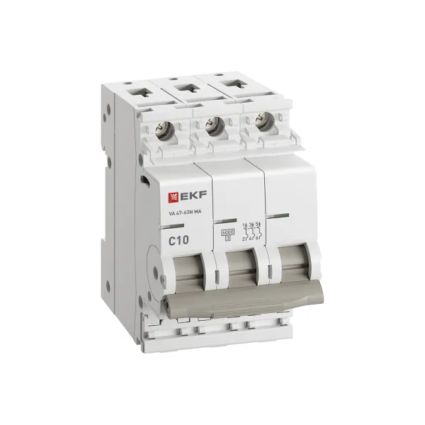 Выключатель автоматический ВА МОД ВА 47-63N MA 3П 10А (C) 6кА без теплового расцепителя PROXIMA EKF