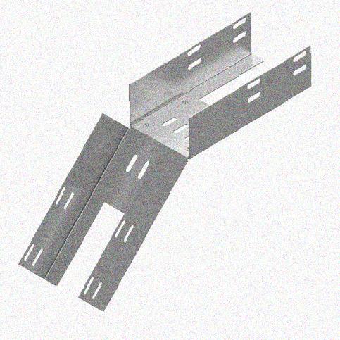 Лоток перфорированный КС 100х100-45 УТ1,5 для поворота трассы вниз на 45, горячее цинкование S1,5