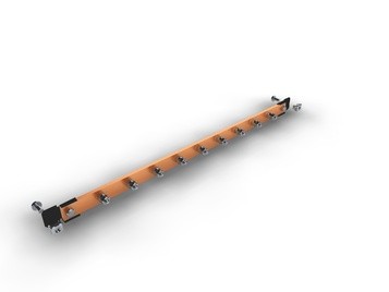 Шина заземления NT GB-09 B 148430 медная 19",горизонтальная, черный, 9 подключений 