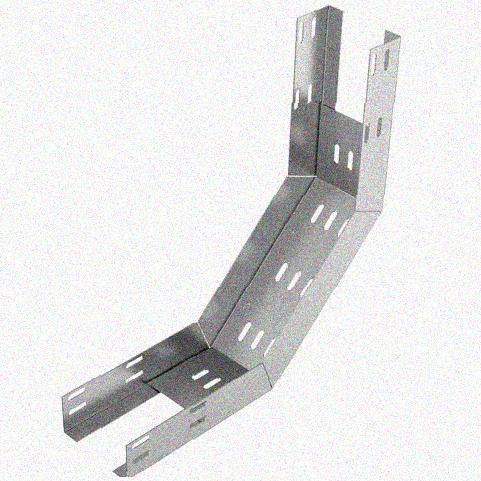 Лоток перфорированный КП 300х80-90 УТ1,5 для поворота трассы вверх на 90, оцинкованный лист S1,5