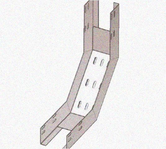 Лоток перфорированный КП 400х80-90 УТ1,5 для поворота трассы вверх на 90, горячее цинкование S1,5