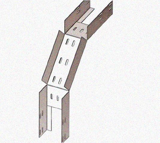 Лоток перфорированный КС 150х100-90 УХЛ1 для поворота трассы вниз на 90, горячее цинкование S1,5