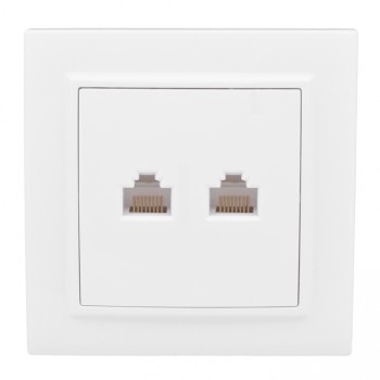 Валенсия Розетка компьютерная RJ-45 2-местная белая EKF