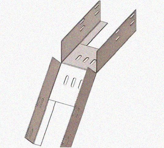 Лоток перфорированный КС 400х50-45 УТ1,5 для поворота трассы вниз на 45, горячее цинкование S1,5 Лоток перфорированный КС 400х50-45 УТ1,5 для поворота трассы вниз на 45, горячее цинкование S1,5