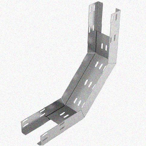 Лоток перфорированный КП 200х100-90 УХЛ1 для поворота трассы вверх на 90, оцинкованный лист S1,5