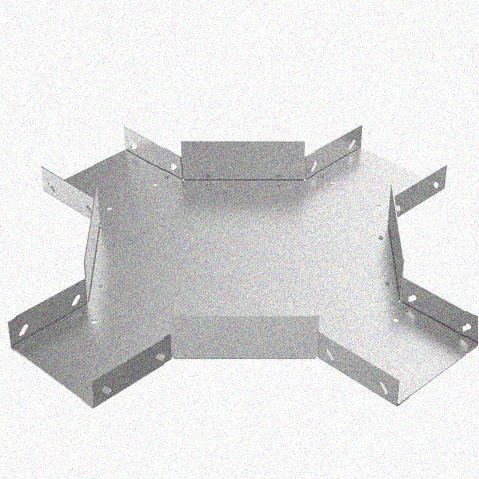 Лоток крестообразный замковый глухой КМЗГ 100х80 УТ1,5, горячее цинкование, S1,5