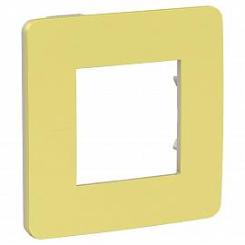 Unica Studio Рамка горизонт/вертик 1 мест . зеленое яблоко/бежевый IP21 Schneider Electric