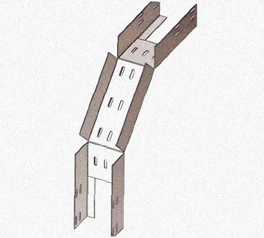 Лоток перфорированный КС 100х80-90 УХЛ1 для поворота трассы вниз на 90, горячее цинкование, S1,5