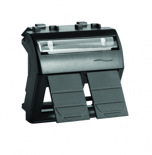 Адаптер для двух информационных разъемов Keystone, черный, 2мод. DKC Адаптер для двух информационных разъемов Keystone, черный, 2мод. DKC