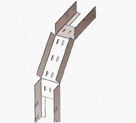 Лоток перфорированный КС 200х150-90 УХЛ1 для поворота трассы вниз на 90, оцинкованный лист S1,0