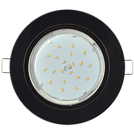 Светильник GX53 H4 5310 стекло круг хром-черный 38x126   ECOLA 