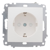 Милан Механизм розетки без лицевой панели СУ 1 мест.(земля.шторки) 16А белый IP20 EKF
