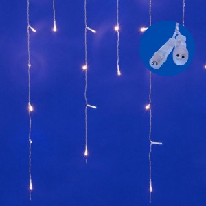 Гирлянда-бахрома ул. св/д мерцание 25м 440 LED провод прозр. IP44 теплый белый, белый Uniel