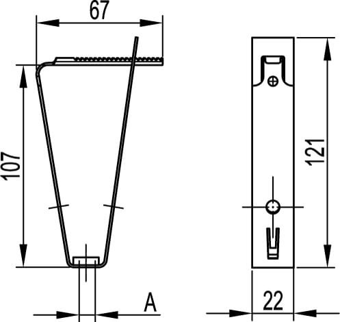 Крепление к профнастилу потолочное М8 DKC