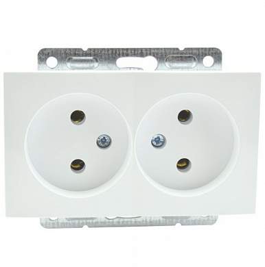Despina/Larissa Механизм розетки без лицевой панели СУ 2 мест 10А Белый IP20 Mono