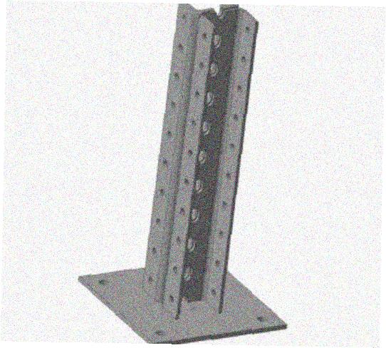 Стойка напольная (потолочная) сдвоенная СНПС1400 УТ1,5,горячее цинкование, S2,5